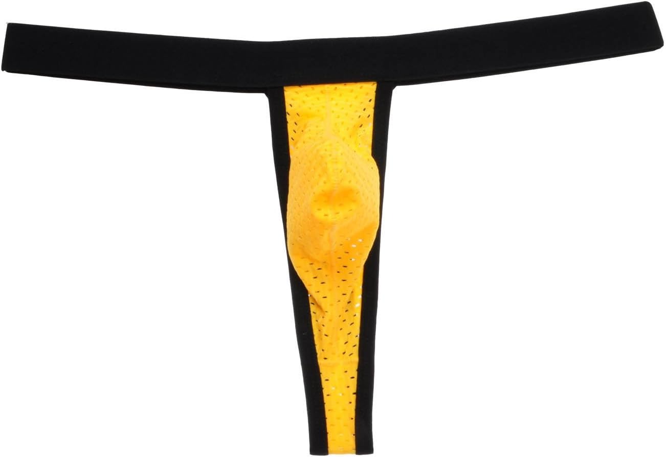 Jaxu Men's Breath Hole Mini Pouch Thong Underwear