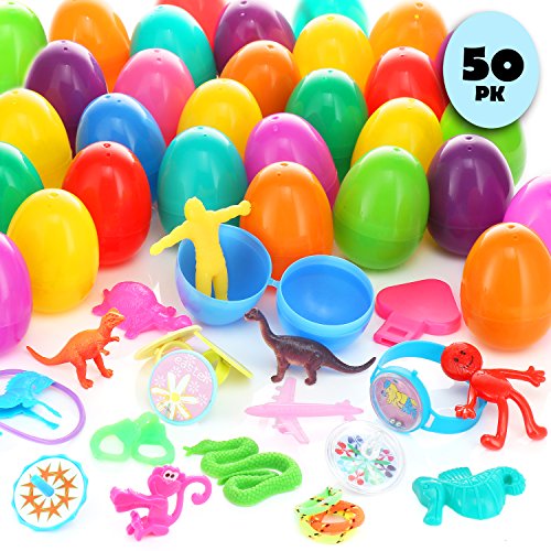 50 Pack - Easter Eggs with Toys Inside - 2-1/3