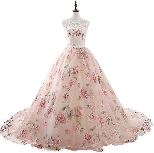 Elley Women's Straps Sleeveless A Line Long Pageant Lace-up Back Formal Party Dress Light Pink US16