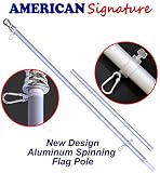 American Signature Flag Pole 5 Ft - Heavy Duty Aluminum Spinning Tangle Free Flagpole for Sale - Outdoor Wall Mount Flag Pole for Residential or Commercial. (Silver, 5')
