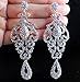 Large Pageant Clear White Teal Pink AB Blue Austrian Crystal Rhinestone Chandelier Dangle Drop Earrings Studs Prom Party Silver or Gold Plated Bridal E2090