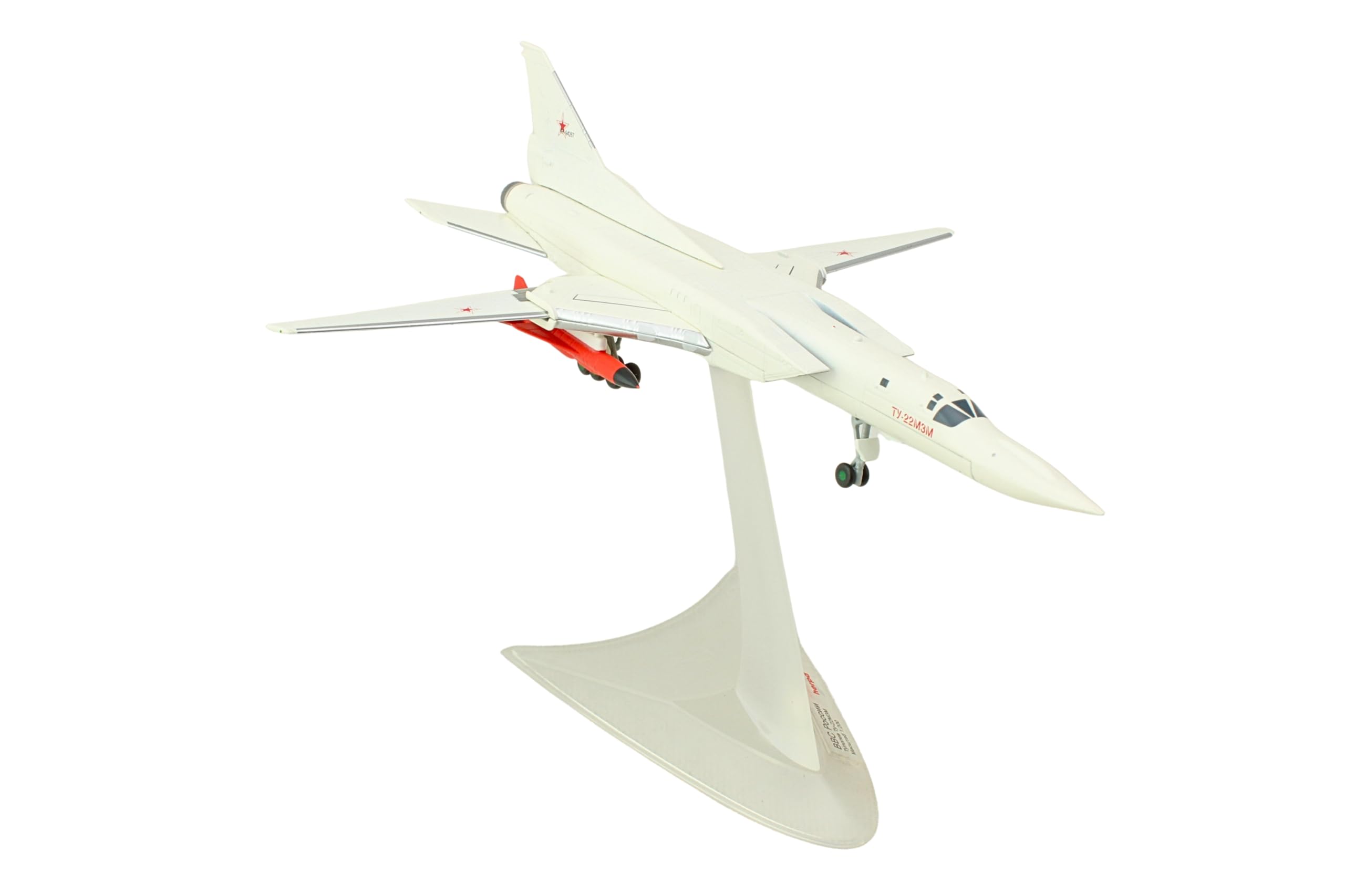 herpa airplane model Tupolev TU-22M3M Backfire, M3M prototype – RF-94267 on a scale of 1 : 200, metal miniature with pedastal, model building, collectors edition