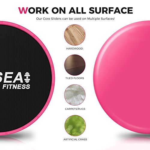 Exercise Sliders Fitness, Dual Sides Strength Slides Workout Slider Gliding Discs for Exercise Equipment Core Discs Sliders Perfect Used on Carpet or Hard Floors