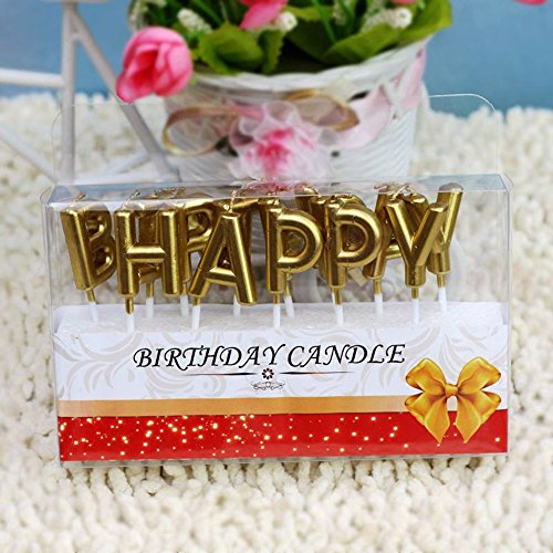 Unique Gold Birthday Letter Cake Candles - Funny Birthday Candles Letters - Birthday Candles, Happy Birthday Cake Candles for Adults/Kids - Thumbnail 5