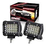 LED Pods, OFFROADTOWN 4inch 144W QUAD Row LED Light Bar OSRAM Work Light Spot Beam Off road Driving Fog lights Waterproof LED Cubes for Truck Jeep Boat