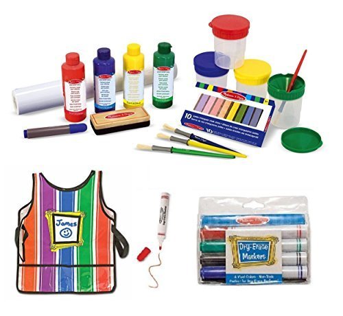 Melissa & Doug Easel Accessory Set, Smock and Dry Erase Markers