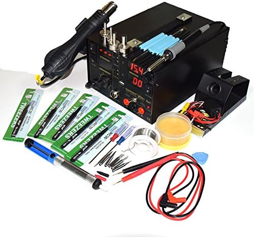 4 in 1 Mobile computer welding Rework Soldering Station Hot Air Gun DC15V2A USB Power Supply 110V AC US Plug
