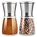 OTBBA Premium Salt and Pepper Grinder Set of 2 - Brushed Stainless Steel Mill Set, Adjustable Coarseness Salt and Pepper Mill Shakers with 6 oz Glass Body