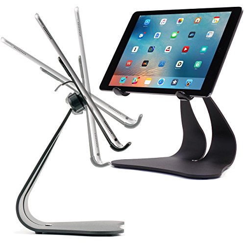 Thought Out Stabile PRO Adjustable Stand Pivoting Black - Made in USA - Compatible with Apple iPad 9.7, 12.9, 11, 10.5, Pro, Air and Surface Galaxy Tablets