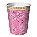 Pink Bandana Cowgirl Tableware Party Bundle for 16: Includes Plates, Napkins, Cups, and Tablecover
