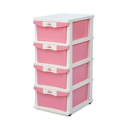 Nilkamal Chester 24 Series Plastic Four Drawer Cabinet (Multicolour)