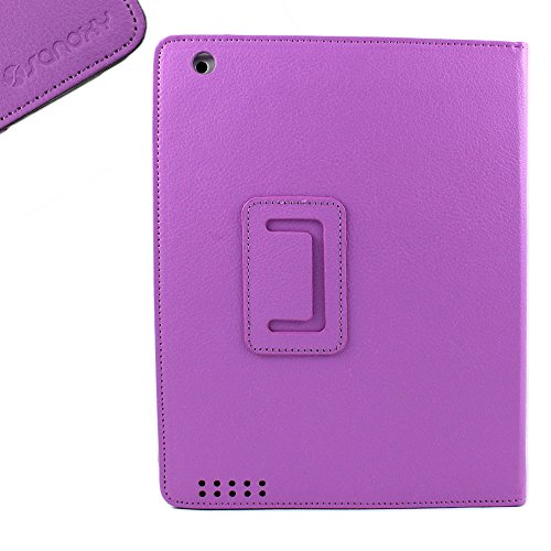 SANOXY Slim Folio Folder PU Leather Stand Case for iPad 2/3/4 /ipad 2nd Generation (Purple Folio) - Thumbnail 4