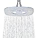 AKDY 8 Inch 2-Setting Dual Mode Circular Rainfall Waterfall Overhead Shower Head Modern Contemporary Easy Installation - White