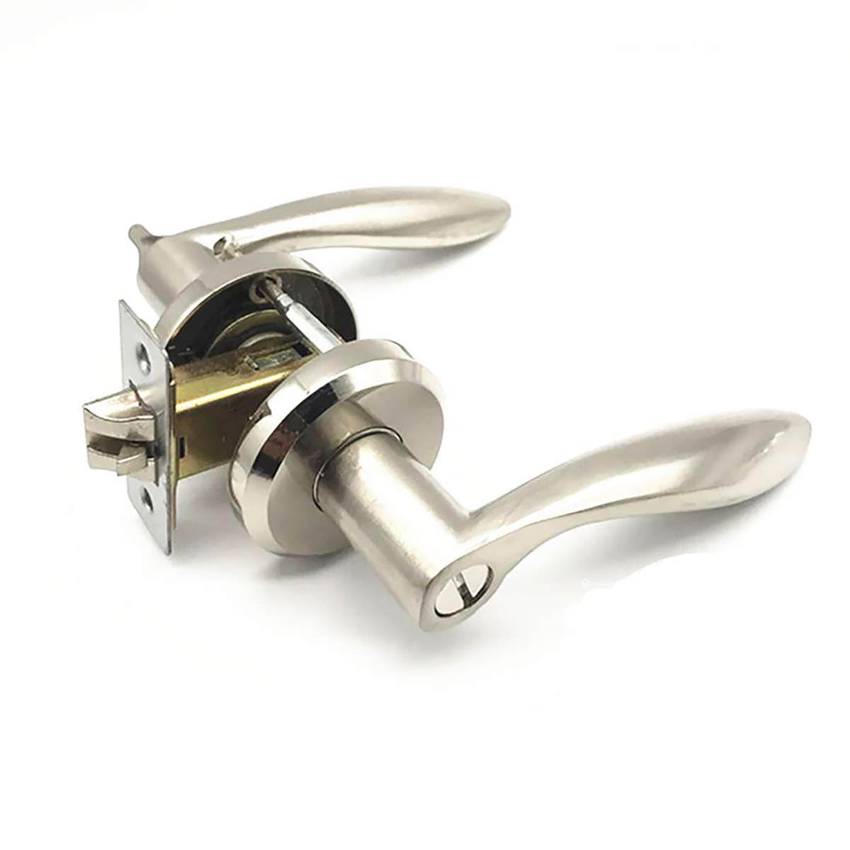 Wave Lever Entry Door Lock, Modern Design Door Knob Hardware Wave Handle and Closet Lock Set for Use of Internal Passage Bathroom