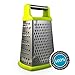 Noro Stainless Steel Cheese Vegetable Boxed Grater, 4 Sided, Pea Green