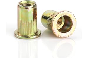 MEWUDECOR 5/16-18 Rivet Nuts Flat Head Insert Nutsert, Zinc Plated, Carbon Steel, 50 Pack
