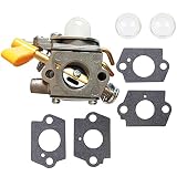Savior C1U-H60 Carburetor 308054013 + Primer Bulb + Gaskets for Homelite Ryobi Poulan Craftsman 30cc 26cc Trimmer Blower ZAMA Carb Replace 308054012 308054004 308054008