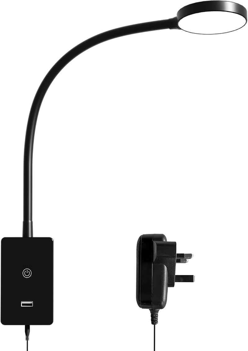 ENUOTEK LED Wall Mounted Bedside Reading Light 4 Brightness USB 5V2A