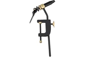 Fly Tying Vise with 360° Rotating Clamp Head, Steel Construction for 2/0–24# Hooks, Includes Base & Desk Clamp – Fly Fishing 