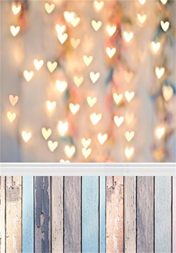 Heart-shaped Backdrops Children Wedding Photography Muiti-colored Wood Floor Background 491-J