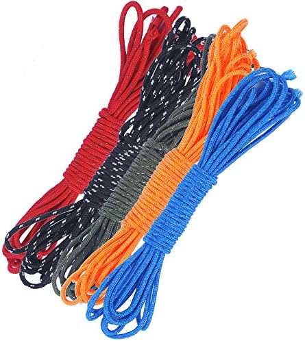 5 Colors 100 Feet Total Paracord Clothesline