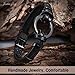 Mens Bracelets Black Leather Bracelet Braided Genuine Leather Bracelet with Stainless Steel Wristband Cuff Bracelet, 7.5-8.7 inch