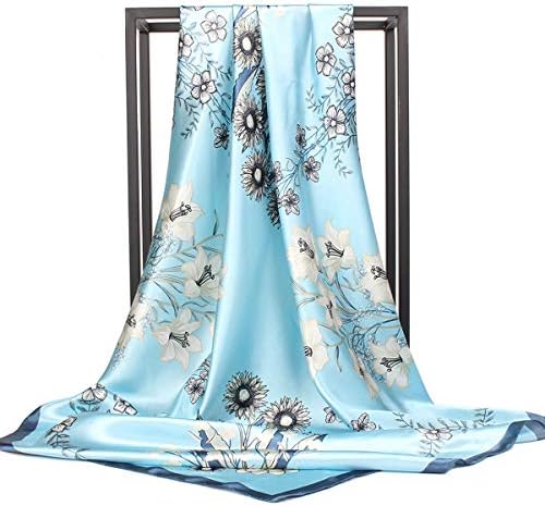 YMXHHB Silk Like Scarf Neck Scarves Women’s Large Square Satin Hair Scarf 35 x 35 inches