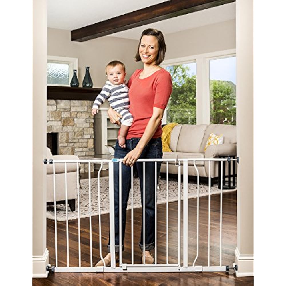 wide pet gate with walk through