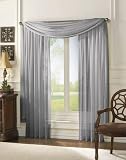 MONAGIFTS 2 PANELS GRAY / SILVER Sheer Voile Window Panel curtains 59" WIDTH X 84" LENGTH EACH PANEL