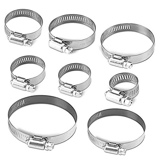 Swordfish 26-Piece Stainless Steel Worm Gear Hose Clamp Assortment - Various Sizes