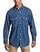 Key Apparel Men's Long Sleeve Western Snap Denim Shirt, Denim, Large-Regular