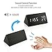 OCT17 Wooden Alarm Clock, Smart LED Digital Clock for Bedroom/desks, Upgraded with Time Temperature, Adjustable Brightness and Voice Control, Humidity Displaying - Black