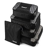 Gonex Packing Cubes Travel Luggage Packing Organizer,Laundry Bag included(Black)