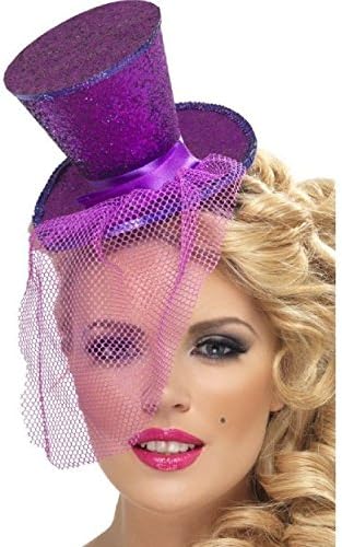 OvedcRay Black Red Pink Sexy Ringmaster Showgirls Burlesque Costume Glitter Mini Top Hat