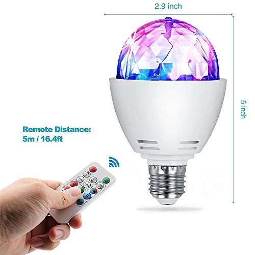 Disco Ball Light, niceEshop(TM) LED Stage Lamp Bulb, Rotating Sound Activated Strobe Lights for Disco Party/Bar /Club/ DJ Show /Wedding Ceremony Stage Effect Light with Remote Control - Thumbnail 2
