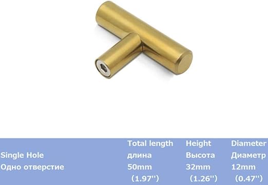 Mattschwarzer Schrank Griffe Gold Messing Möbel zieht langen Griff