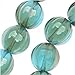 Beadaholique Czech Pressed Glass 25-Piece Round Melon Beads, 8mm Diameter, Aquamarine Celsian