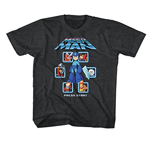 Mega Man Select Screen Remix Press Start Video Game Little Boys Tod T-Shirt Tee