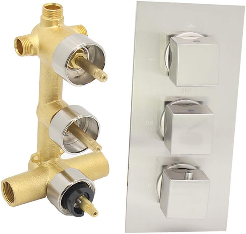 HOMEDEC Brass Concealed 3Way Thermostatic Shower Valve Replacement