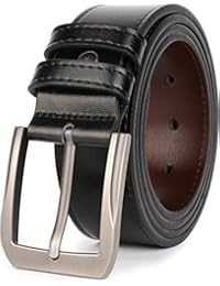 Beltox Fine Menâ€™s Casual Leather Jeans Belts 1 1/2â€ Wide 4MM Thick Alloy Prong Buckle Work Dress Belt for Menï¼ˆBlackï¼Œ44-46ï¼‰