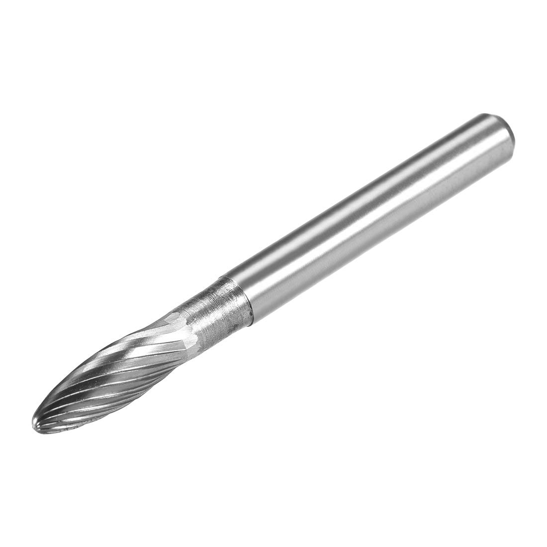 sourcing map Tungsten Carbide Rotary Files 1/4" Shank, Single Cut Flame Shape Rotary Tool 6mm Dia, for Die Grinder Drill Bit Alloy Steel Hard Metal Carving Polishing Model Engineering