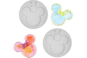 2 Pack Silicone Mold Mouse Head Shape Silicone Molds Candy Gum Paste Chocolate Molds for Cake Decorating Sugar Crafts Polymer