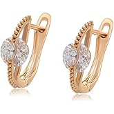 XUPING Cubic Zirconia Small Earrings for Women 18K Gold Plated Sparkly Fashion Jewelry