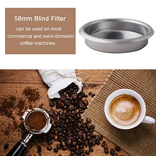 Gekufa Backflush Insert 58 mm Metal Blind Portafilter Basket for Espresso Coffee Machine Maker Backflush Disk Blind filter