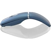 Bluetooth Arc Travel Mouse - BT &amp; USB Wireless Dual Mode, Rechargeable | Slim Rotatable Foldable Silent Mouse, Portable Folding Mice for Microsoft Laptop, PC, MacBook, Chromebook - Graphite Black