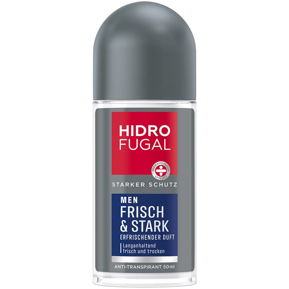 Hidrofugal Men Fresh & Stark roll-on (50 ml), Strong Antiperspirant Protection with Refreshing Fragrance, Deodorant for Men without Ethyl Alcohol