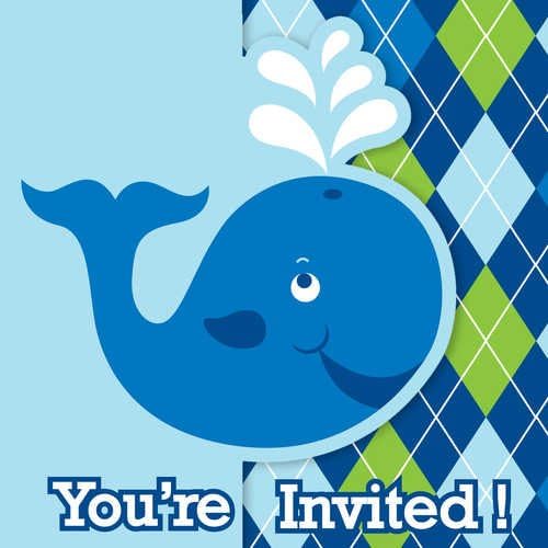 8-Count Party Invitations Ocean Preppy Boy Birthday