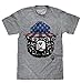 Tee Luv Patriotic Smokey Bear Stars 'n' Stripes Shirt (Graphite Snow Heather) (XL)