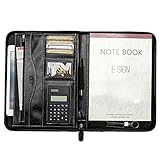 IVESIGN PU Leather Business Padfolio Portfolio with Calculator and Writing Pad, 
