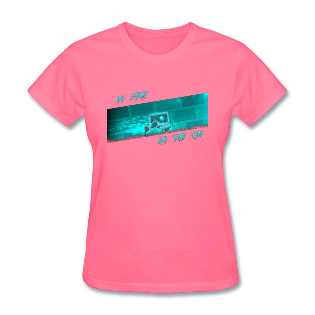 SLJD Women's Geometry Dash Fast As You Can Design Short Sleeve T Shirt